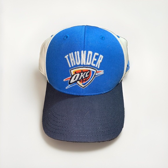 Adidas OKC Thunder YOUTH  One Size Adjustable NBA Basketball Baseball Hat Cap - Picture 1 of 5